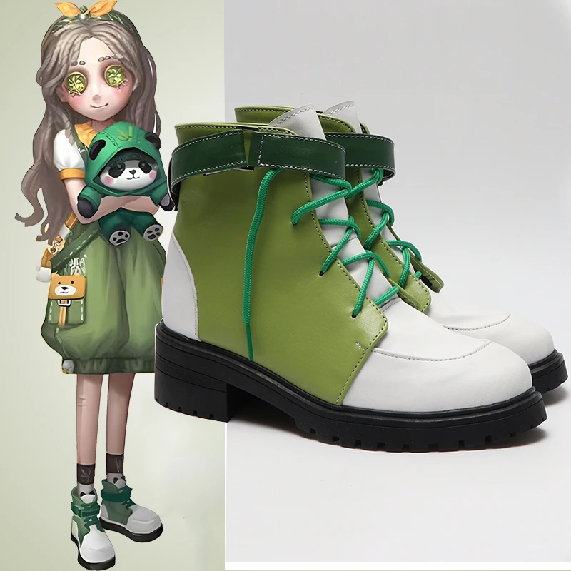 

New Cos Identity V Gungun partner little girl Green high heels Universal cosplay customize props shoes