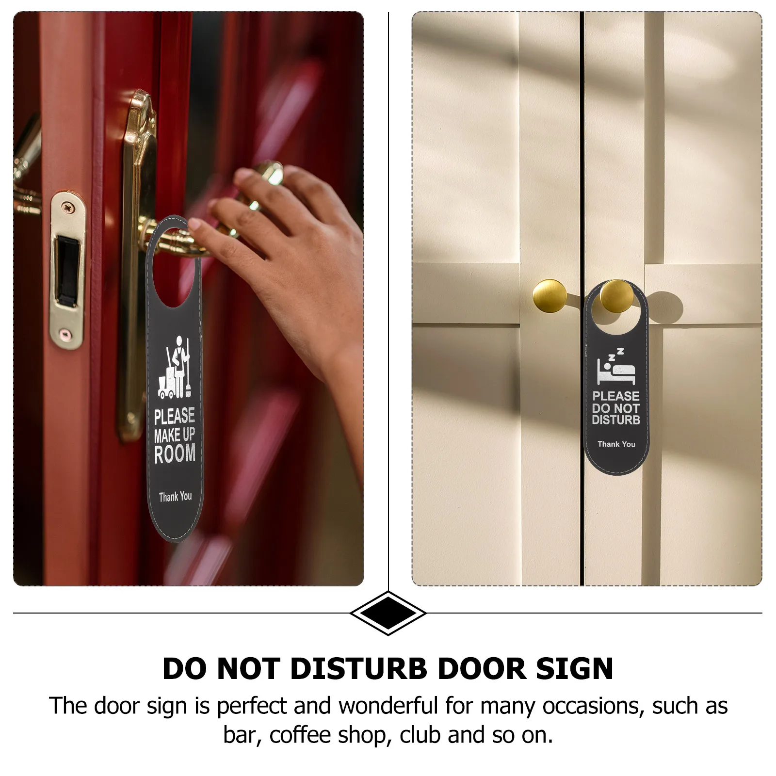 

2pcs Do Not Disturb Hotel Room Reminder Double Side Hanging Sign For Door Decorative Door Hanging Sign For Hotel Use