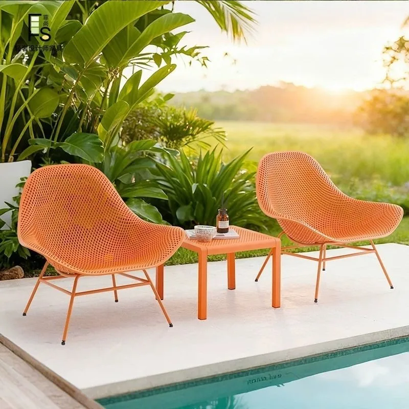

Simple sofa chair combination, balcony leisure area courtyard, table and chairs, back recliner
