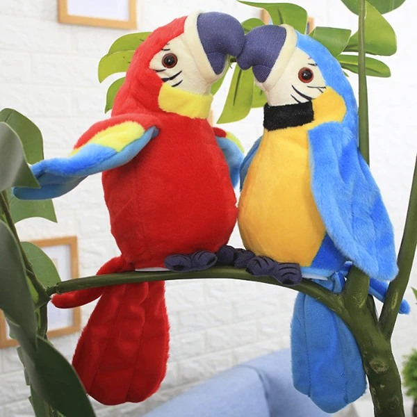 Musical Plush Stuffed Toy Parrot battery power Talking Preschool Kids Baby Toys Good Playmate for baby