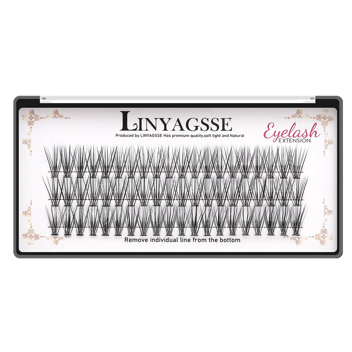 LINYAGSSE LN2350 L Curl Super Cluster Wimpernverlängerung Natürliche Nerz Wimpern Einzelne Wimpern Make-Up Werkzeuge Cilias Volumen – Detail 9