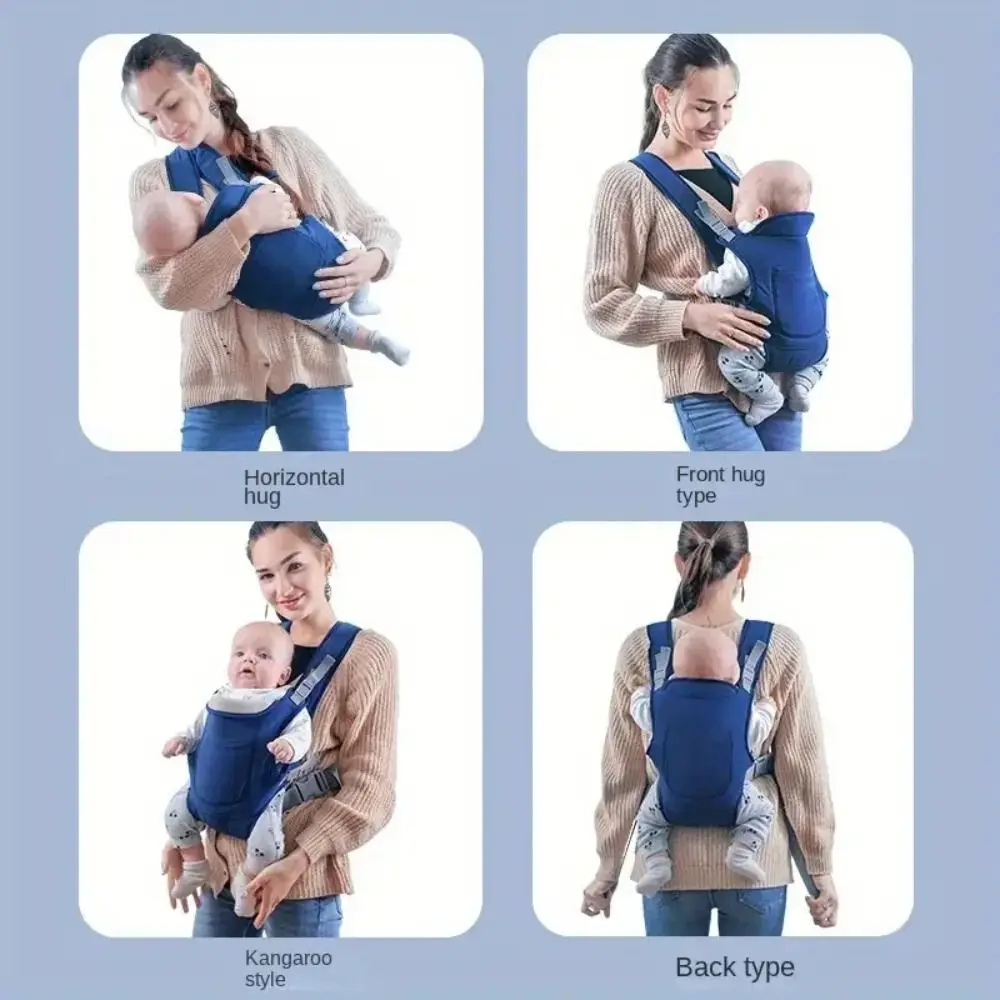 Kain Gendongan Bayi Warna Solid Multi-Fungsi Ransel Bayi Tipe Pegangan Horizontal Selempang Bayi Baru Lahir Dua Bahu