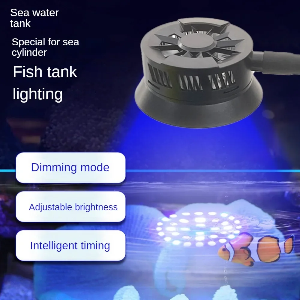 

30W LED Aquarium Light Seawater Fish Tank Light, Adjustable Brightness with Timer, Full Spectrum Waterproof Blue White Reef LED