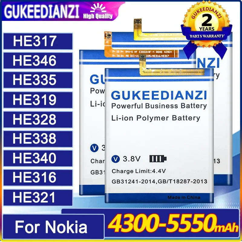 

Аккумулятор большой емкости GUKEEDIANZI для Nokia 2 3 5 6 8 7 Plus HE338 HE319 HE321 HE336 HE317 HE335 HE316 HE340 HE346 HE328