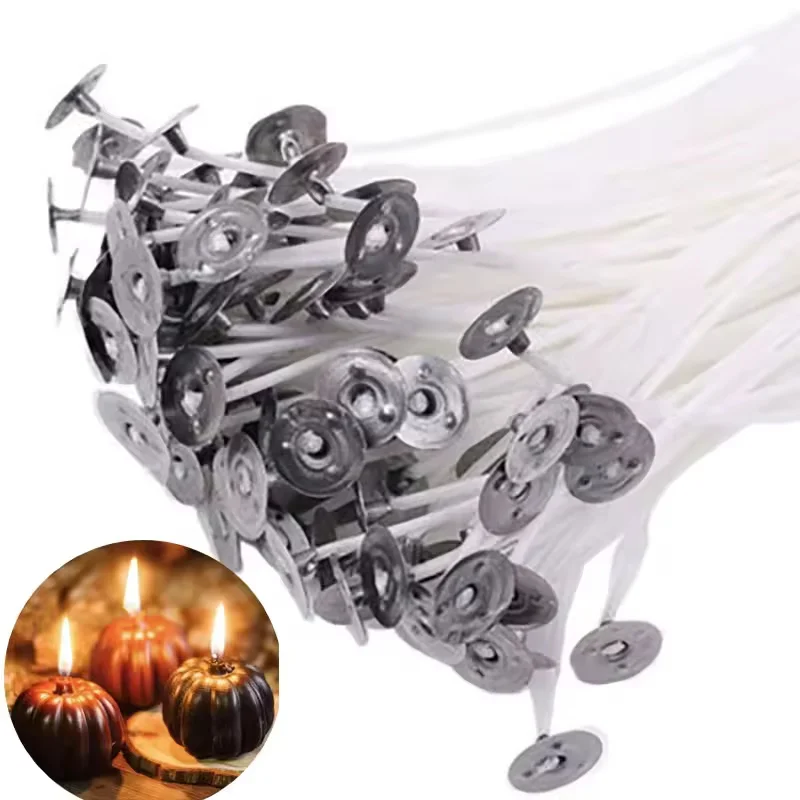 Fotografia 5: Velas de algodão com filme, 6/10/15/20cm, 100 peças/saco, suprimentos e acessórios para fabricação de velas DIY, para festas.