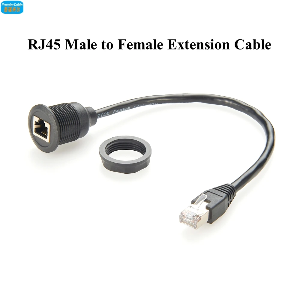 RJ45 8P8C Male to Female Extension Cable for LED Grow Light RJ45 Feedthrough Bulkhead Cable RJ45 Chassis Mount Converter Cable