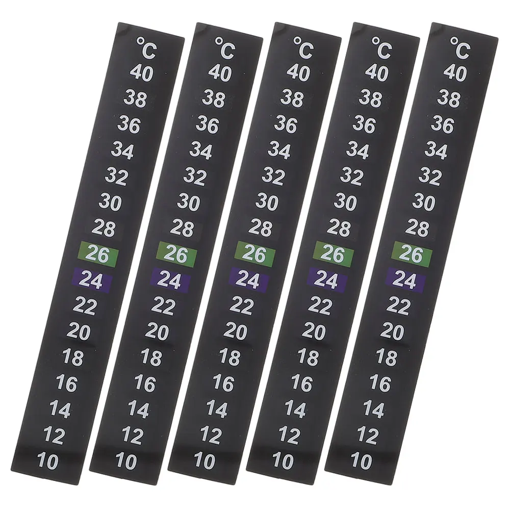 

10 pcs Aquarium Thermometer Stickers 10℃~40℃ Fish Tank Temperature Strip Adhesive Liquid Crystal On for Water
