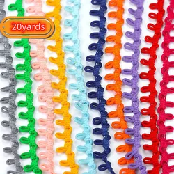 20 jardów czarne pieczarki świeże pętle elastyczna wstążka z koronki DIY Multicolor koronki wykonane ręcznie przycinanie na ubrania sztuka szycia akcesoria