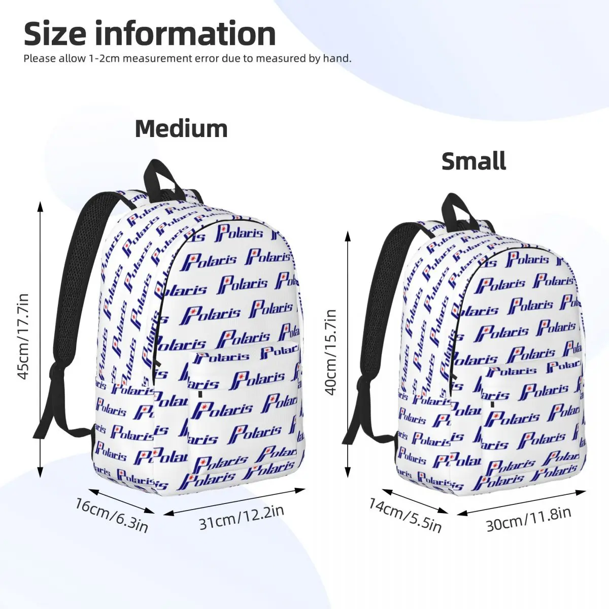 Polaris Logo Backpack Daypack Large Capacity Boys Girls BookBag School Bag Shoulder Bags for Men Women