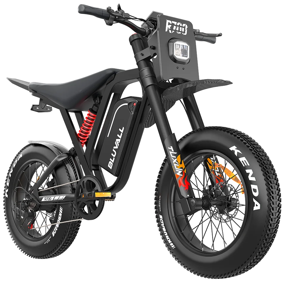 US Stock Electric Bike Adults R700 Pro 3000W Peak 125N.m 60V 30Ah 40MPH 20"x4.0 Fat Tire Off Road Dirt Bike Inverted Fork Full Suspension Hydraulic Brakes UL2849 image 3