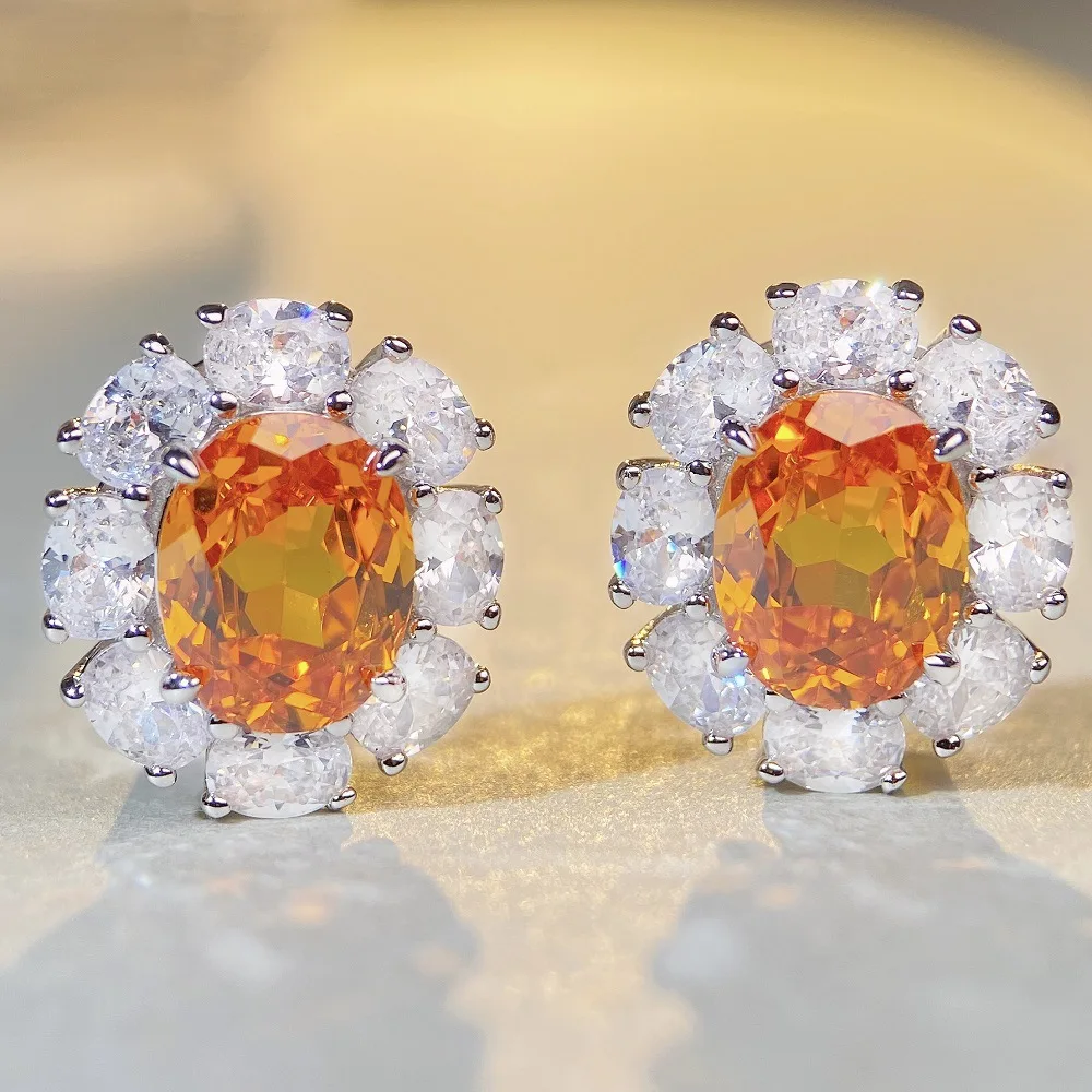 PT950 Platinum Ear Studs - Full Diamond and Zirconia Ear Jewelry Bestseller