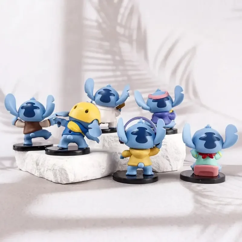 6 stücke Disney Stich Anime Figuren Puppe Cartoon Stich Spielzeug Ornamente Micro Desktop Dekoration Modell Figur Kind Geburtstag Geschenke