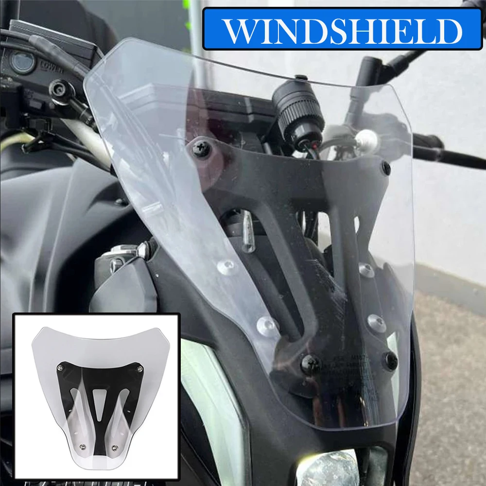 

NEW Windshield Windscreen Kit Deflector Fairing Cover Wind Screen Accessories For YAMAHA MT-07 2021 2022 2023 2024