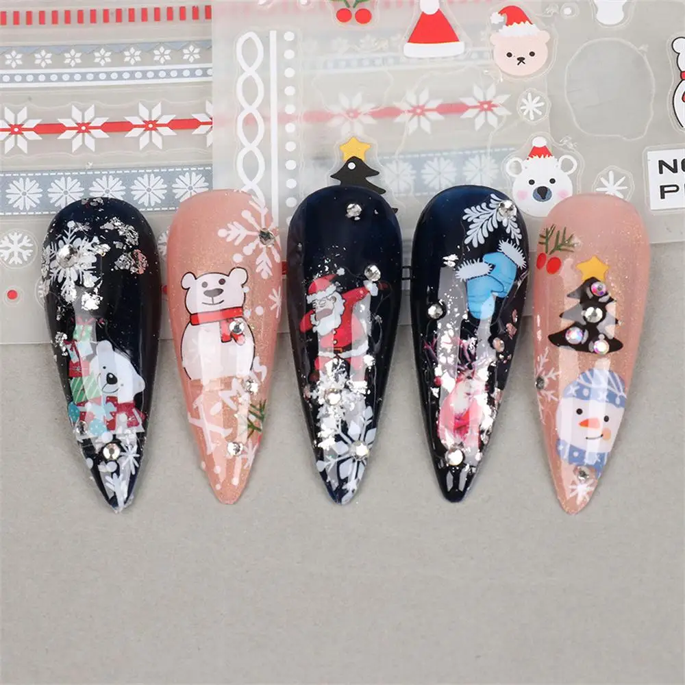 Clear Pattern Christmas Stickers Easy To Use Nail Stickers Various Patterns Preferred Material Nail Art Stickers Nail Supplies