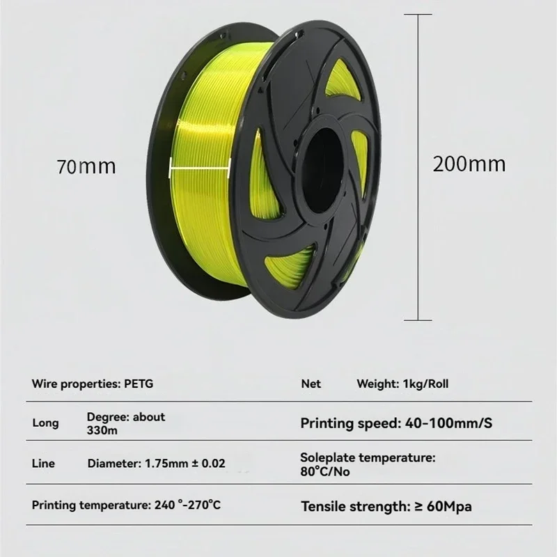 เส้นใยพิมพ์ 3 มิติ PETG หลายสี ใส ขนาด 1.75 มม. น้ำหนัก 1 กก. 1 ม้วน บรรจุอย่างเรียบร้อย สำหรับเครื่องพิมพ์ 3 มิติ และปากกา 3 มิติ
