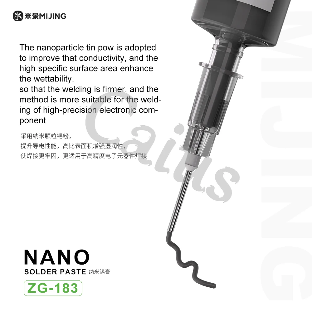 Mijing ZG-183 NANO Solder Paste Exclusive Use for DOCK FPC Connector Needle Cylinder Type 183 °  Maintenance Tin Paste