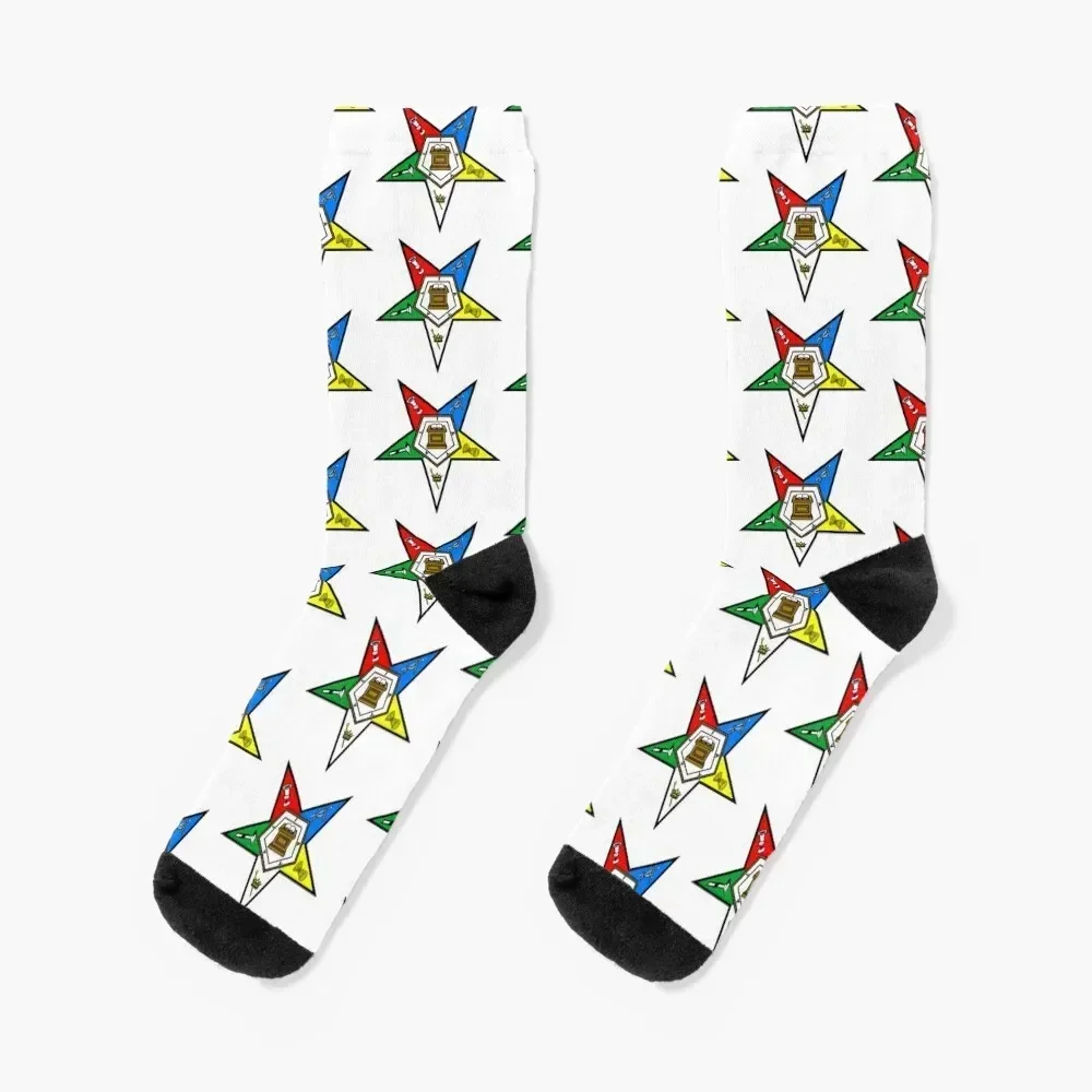 Order Of The Eastern Star Logo Socks men cotton high quality cool Run bright garter Socks For Man Women's