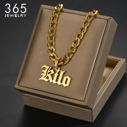Personalized Customize Name Necklace Pendant Stainless Steel Thick NK Chain Custom Nameplate Necklace For Men Women Jewelry Gift