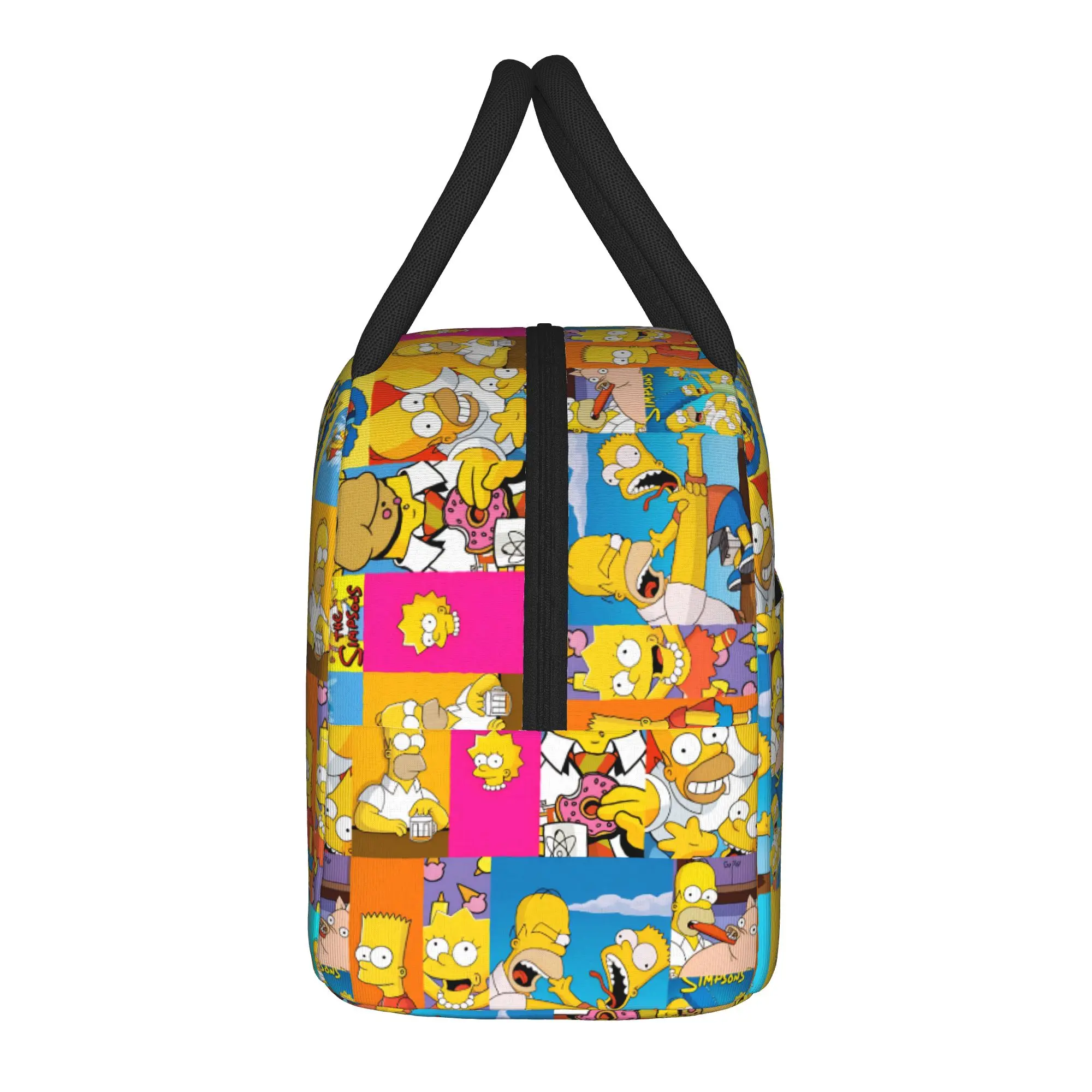 Homer S-Simpson Eating Donut Lunch Bag Lunch Box Office Portable Insulated Tote Food Bags For Women Oxford Graphic Cooler Bag