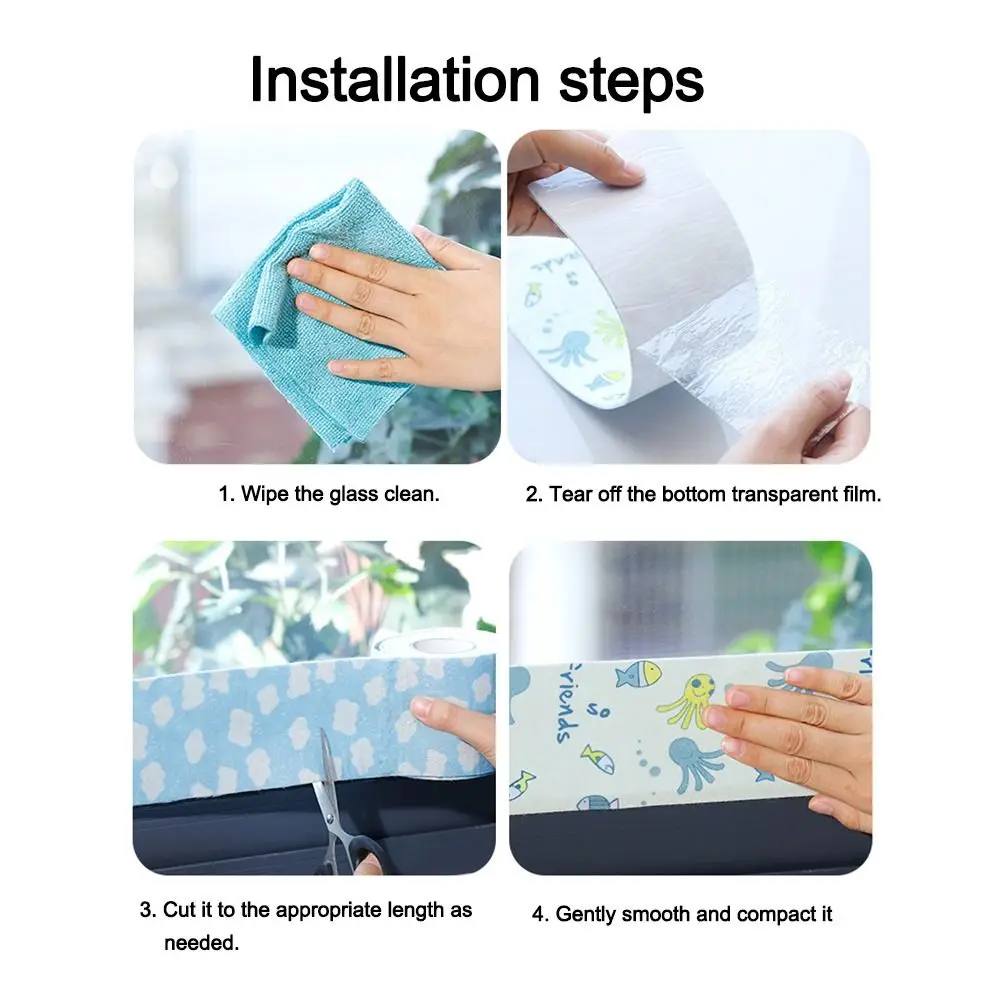 Nastro per lavello in tessuto non tessuto Nastro per mastice per WC impermeabile per cartoni animati Nastro sigillante per lavabo autoadesivo che assorbe l'umidità