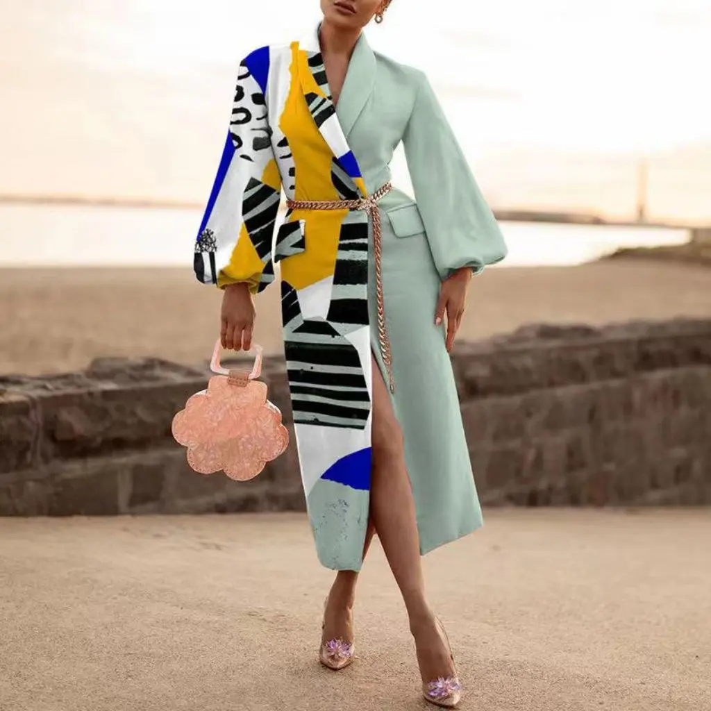 

Women's Autumn Winter Long Sleeve Wool Coat Fashion Casual Wish Lapel European American Style Independent Station Clothing