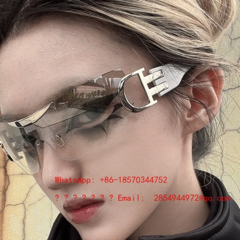 One-piece Frameless Sunglasses, Street Photography, Windproof and Dustproof Eye Protection Sunglasses