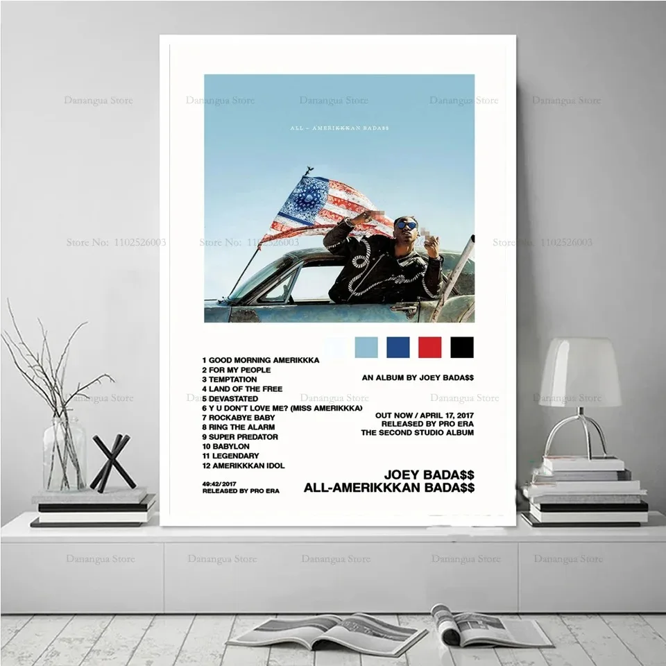 Joey Badass 1999 Hip Hop Rapper Music Album cover Star Poster Prints Wall Art Canvas Painting Picture Photo Gift Room Home Decor view 3