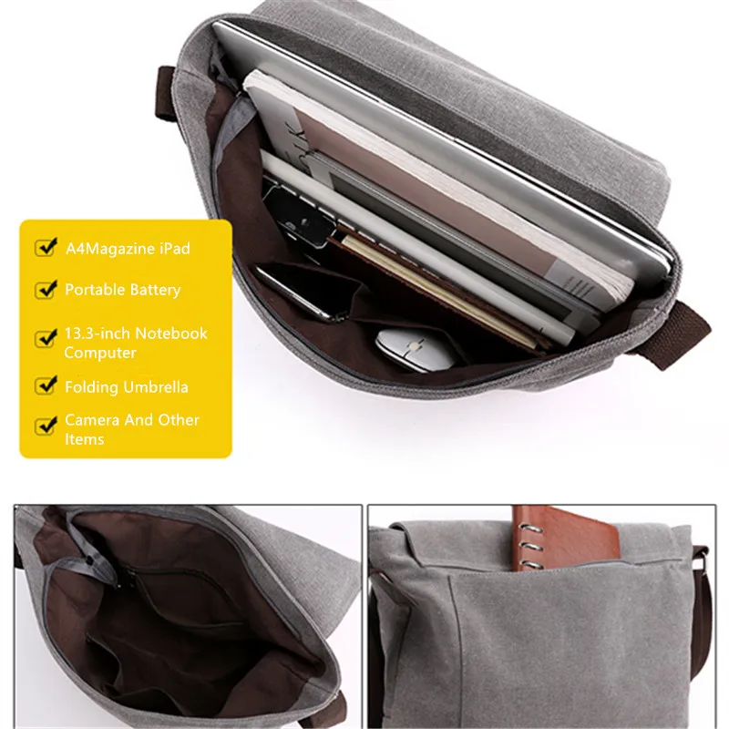 Vintage męska torba płócienna torby Crossbody na ramię na co dzień męski plecak podróżny Messenger torebki męskie Retro walizka biznesowa