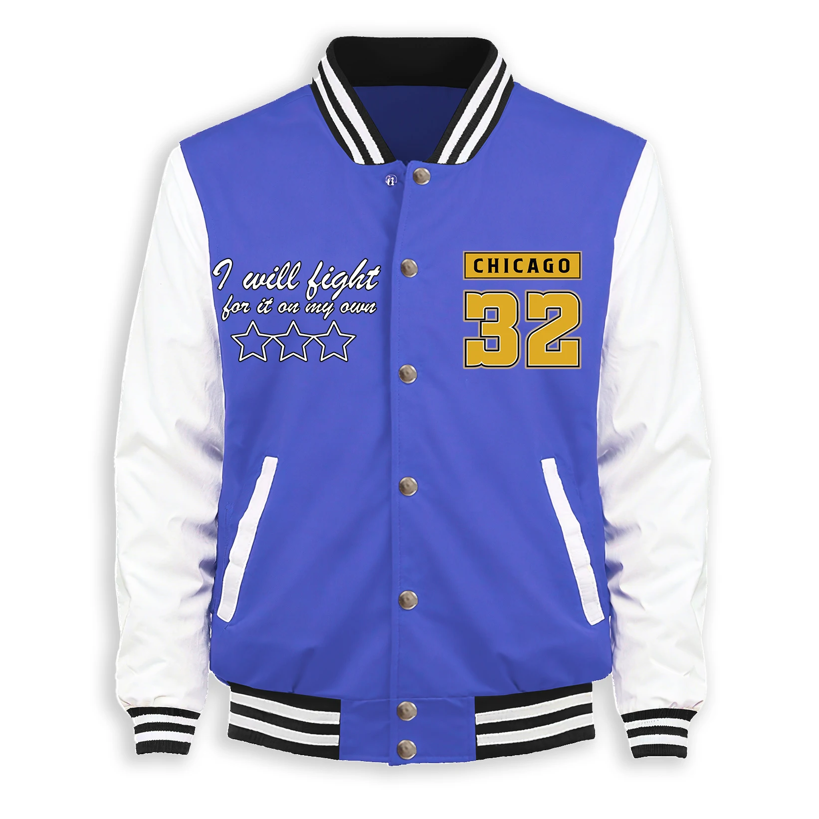 

I Will Be Right Chicago 32 Print Men Baseball Jersey Trendy Loose Clothes Casual Fleece Coat Unisex Autumn Fashion Clothing