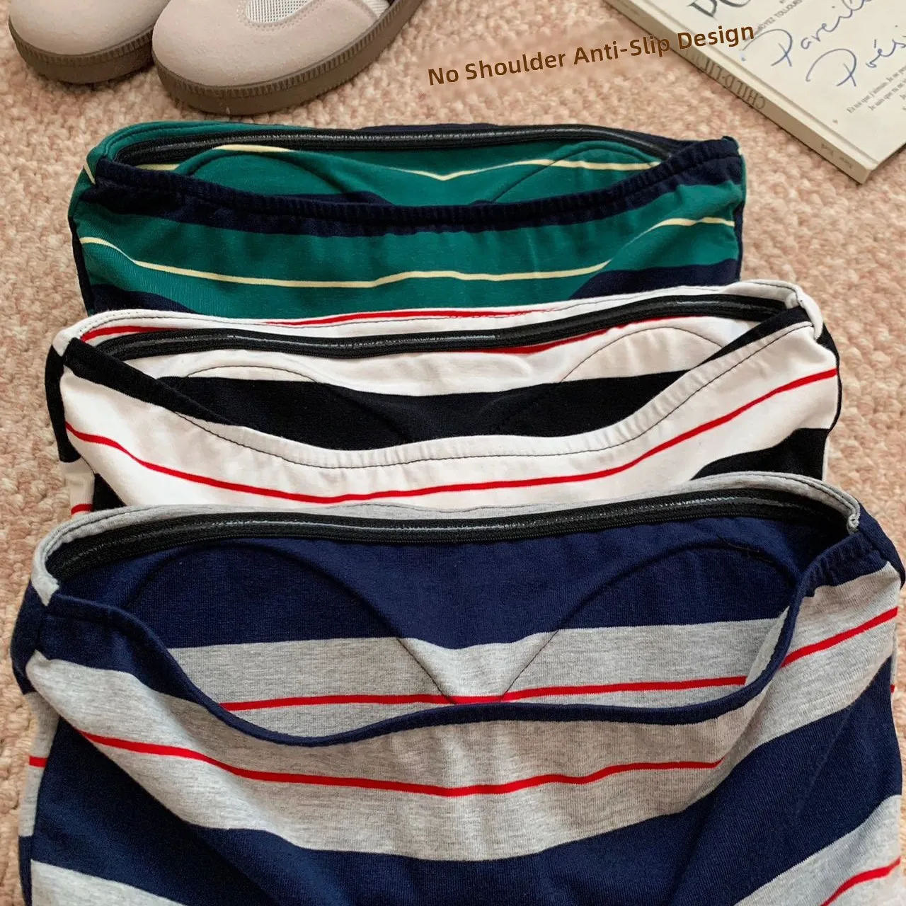 Sommer Neue Süße Und Würzige Farbe Blo Gestreiften Rohr Top Abnehmen Einteiliges mit Brust Pad Plissee Taille-Cinching Top für Frauen