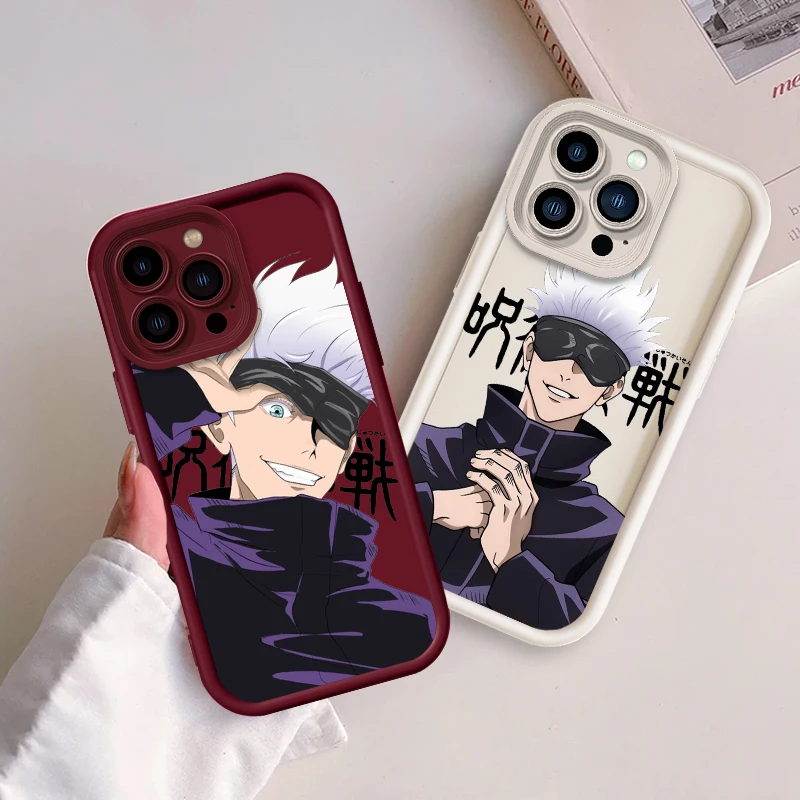 G-Gojo S-Satoru J-Jujutsu K-Kaisen For Apple iPhone 15 14 13 12 Pro Max Mini 11 XS X XR 8 7 6 Plus Eye Ladder Cover Capa Fundas