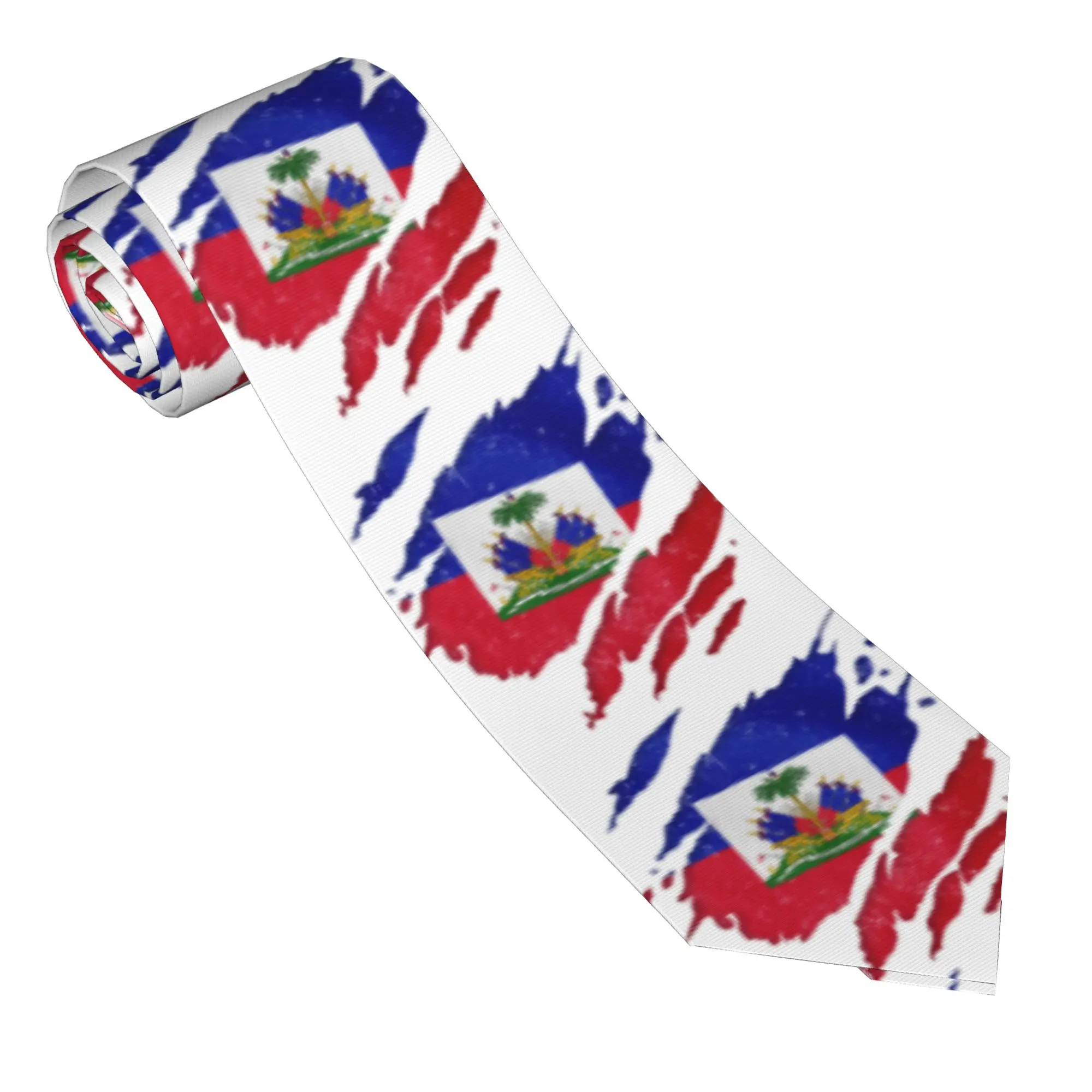 Haitian Flag Day First Black Republic Haiti Tie Daily Wear Neck Ties Adult Elegant Necktie Accessories High Quality Collar Tie