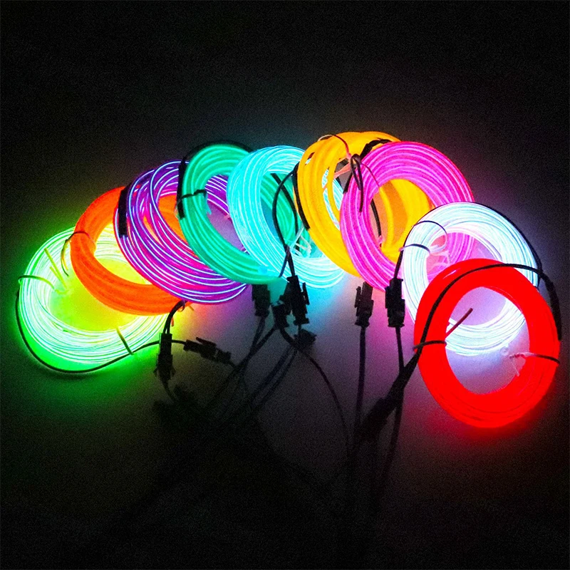 LED Neon EL Wire Cable Glowing Props for Party Cosplay: Luminous Accessories that Shine in the Dark, Perfect for Birthday Decor