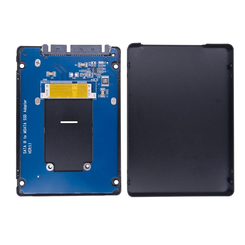 新しいmsata to Sata 3.0 ssdアルミニウムハウジング,外付けケース,msata to 2.5 "sata3.0 6gbps ssdアダプターM-SATA ssd
