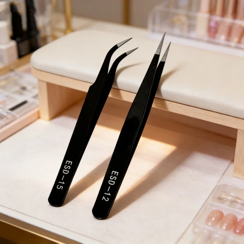 Stainless Steel Curved Straight Eyebrow False Eyelash Tweezers Nail Art Extension Makeup Tool Eeyelashes Tweezers