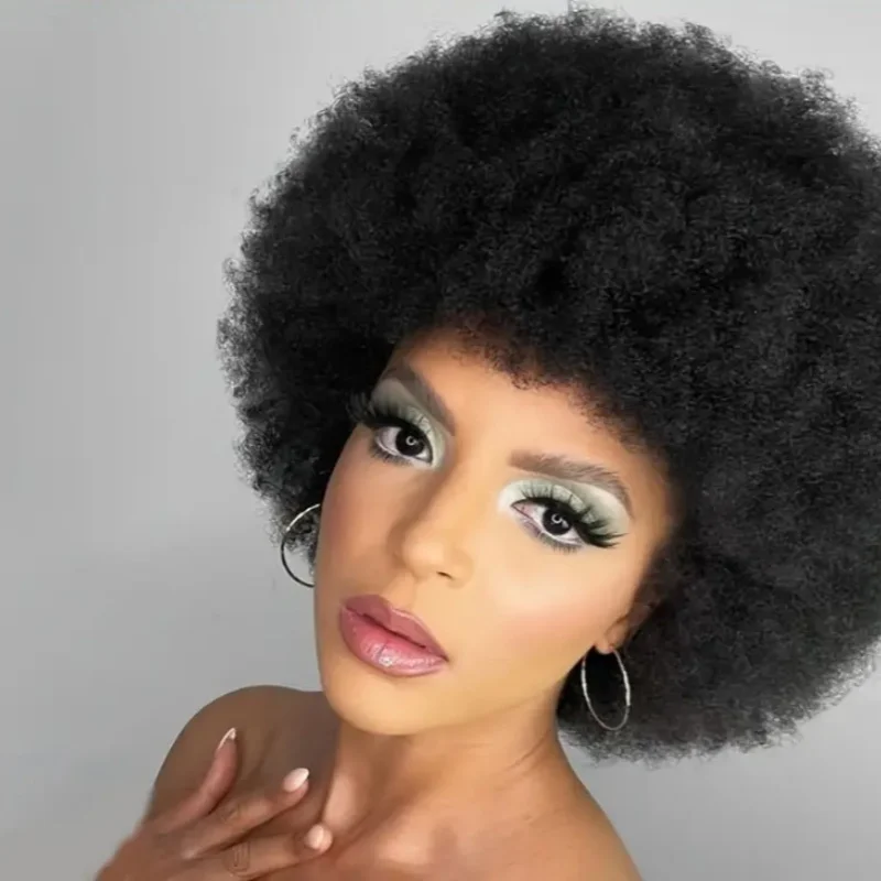 짧은 인모 가발 픽시 컷 웨이브 가발 여성용 레이어드 풀 머신 제작 가발