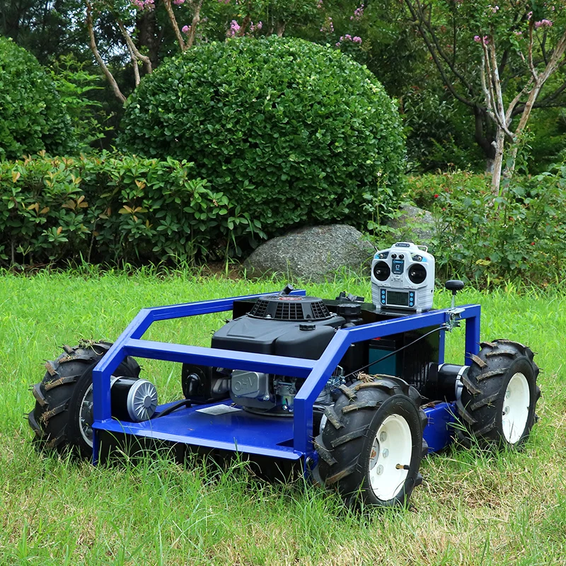 جزازة العشب الأوتوماتيكية المخصصة بدون دوران مع جهاز تحكم عن بعد، نظام جديد، جزازة دوارة ذاتية الدفع، مقبض قابل للطي للقطع