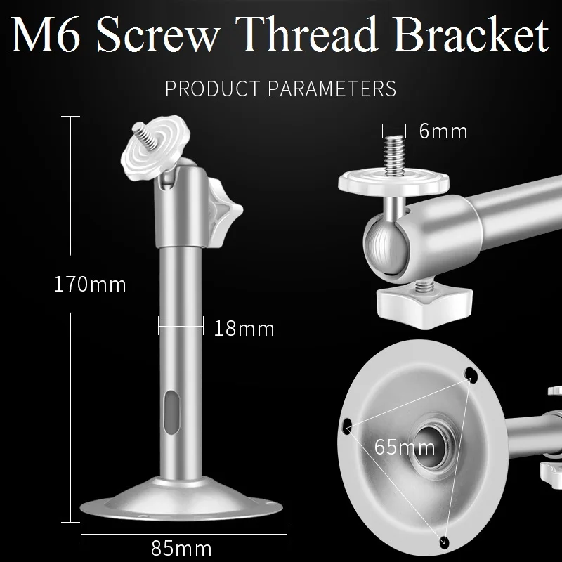 Wall Ceiling Mount Bracket Install Holder CCTV Camera Stand Action Camera Support Indoor Outdoor M6 Screw Thread