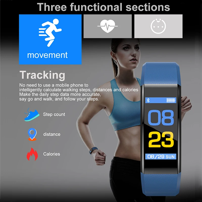 Smart Horloge Vrouwen Mannen Kids Hartslagmeter Bloeddruk Fitness Tracker Waterdichte Digitale Horloges Voor Ios Android Huawei