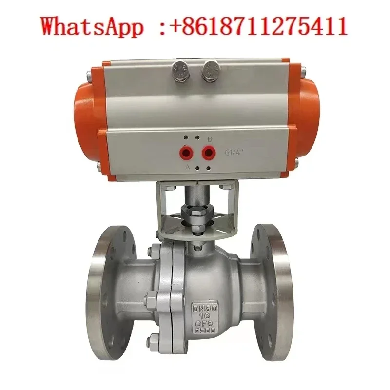 

Q641F-16P stainless steel flange pneumatic ball valve high temperature chemical steam explosion-proof quick shut-off switch