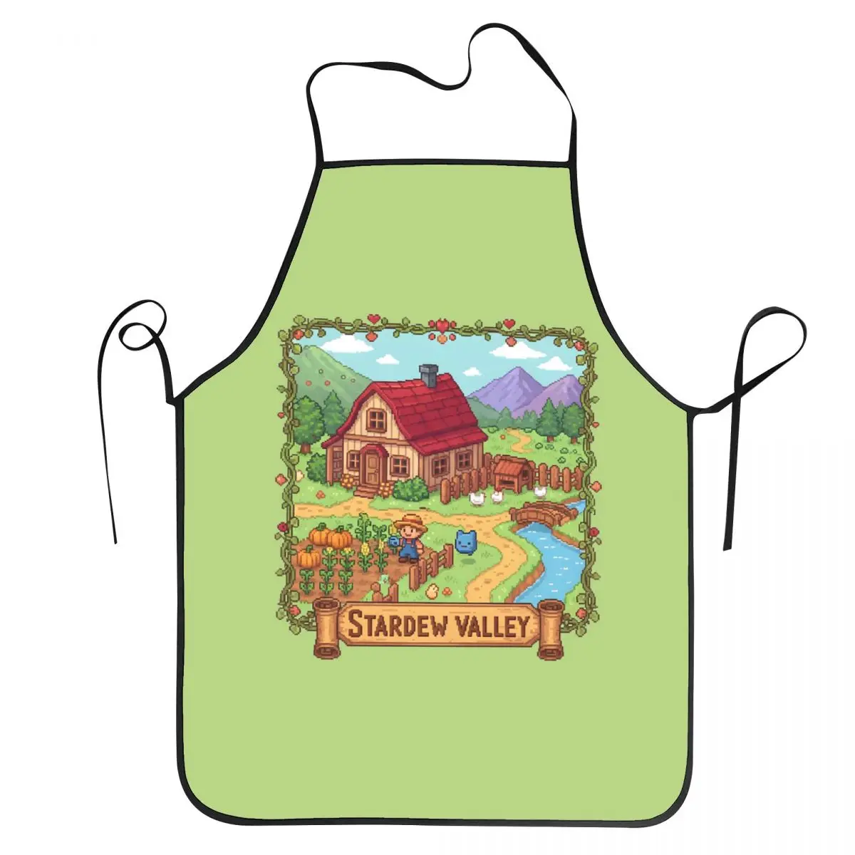 Stardew Valley Video Gamer Classic Pixel Art Apron Chef Baking Tablier Waterproof Bib Kitchen Cleaning Pinafore for Women Men