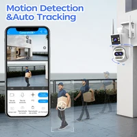 JOOAN 4K 8MP WiFi Surveillance Camera Outdoor Three-Lens Dual Screen Opticial Zoom PTZ IP Camera Auto Tracking CCTV Security Cam 4