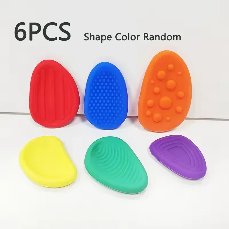 6 قطعة ألعاب متململة للأطفال البالغين الحسية سيليكون حجر محكم للتوحد الاطفال تهدئة تململ الإجهاد الإغاثة اللعب