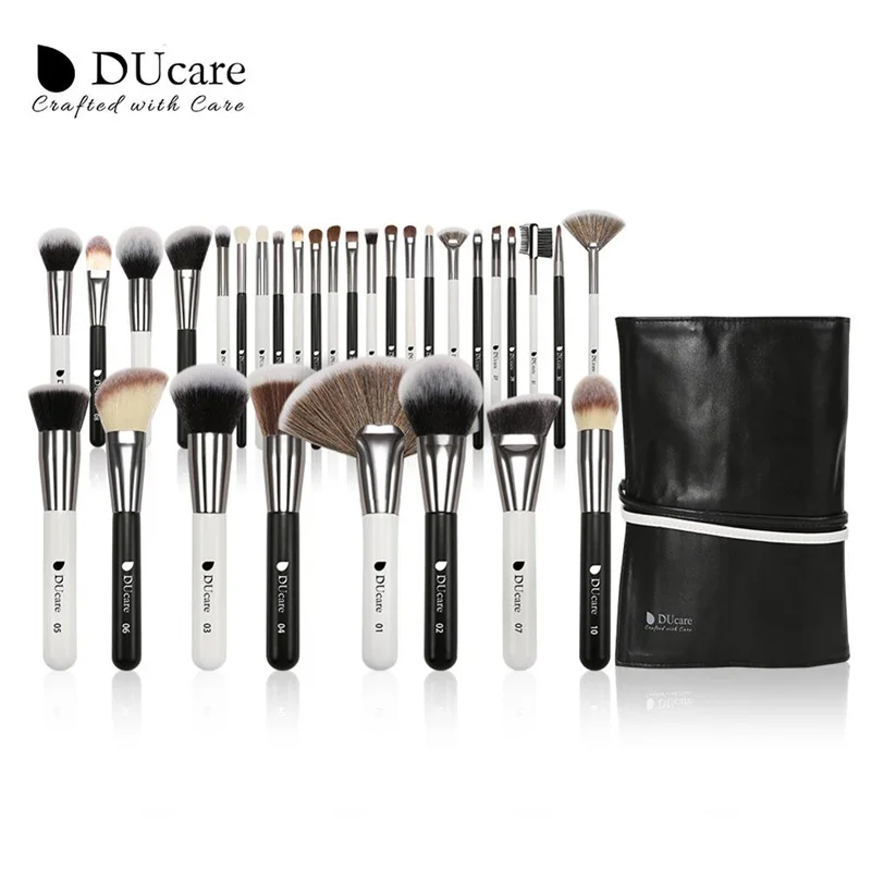 DUcare Makeup Brush Professional Eyeshadow Foundation Powder Soft Synthetic Hair Makeup Brush Cosmetic Makeup Bag Fast Shipping