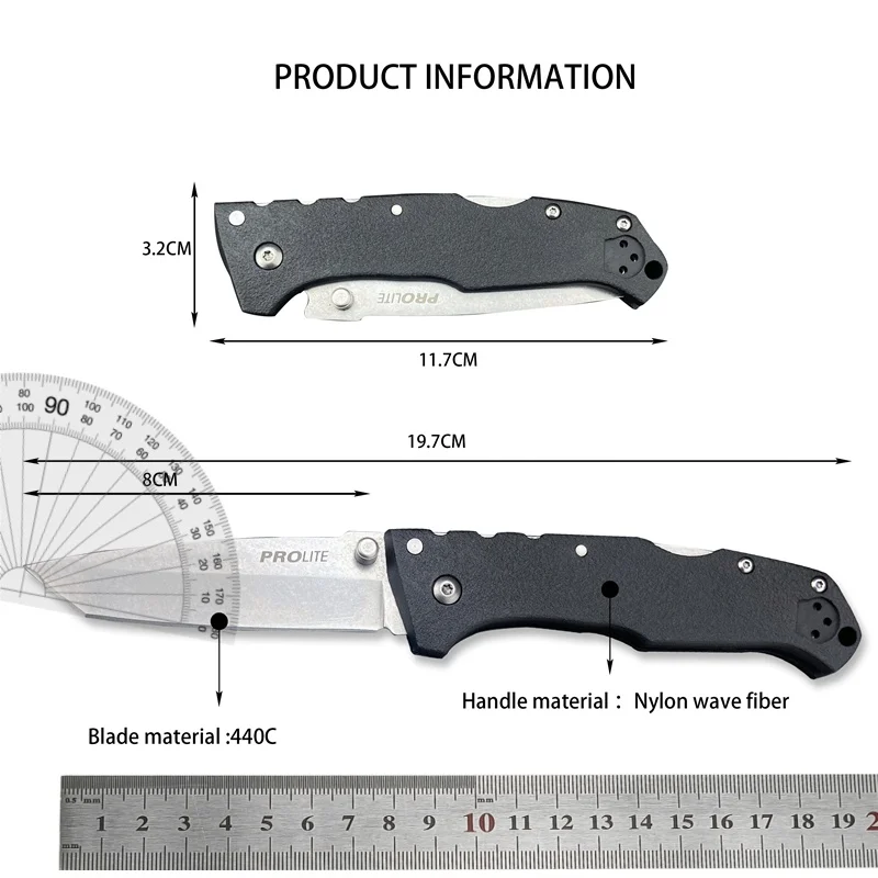 C.S4416 folding knife T-head, high hardness G10 handle tactical camping hunting folding knife EDC tool collection survival knife