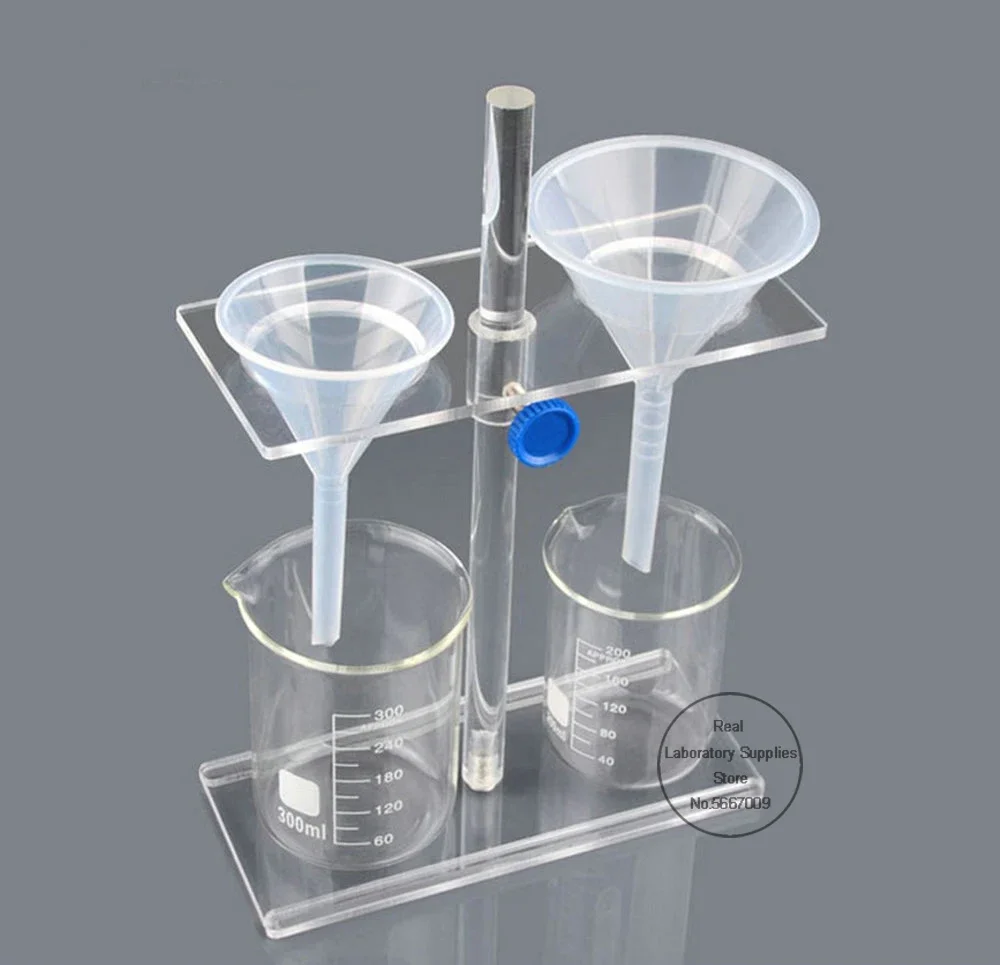 1PCS Organic Glass Funnel Stand PMMA Support Rack Lab Supplies with 2holes or 4holes Pore Size 35mm