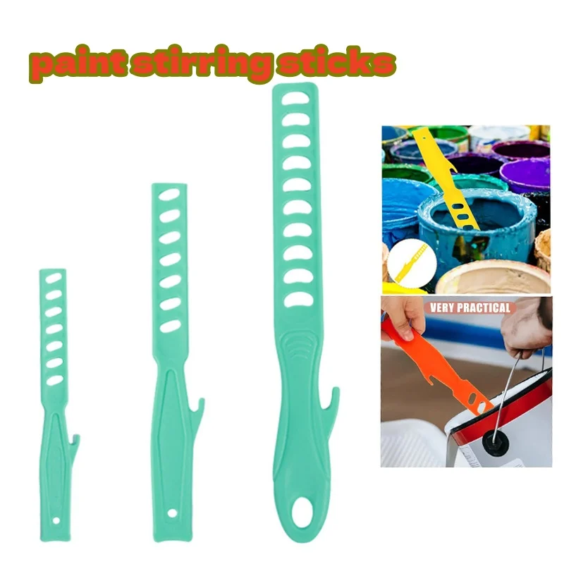 3Pcs Mixing Manual Bucket Handheld Plastic Home Finishing Stirring Rod Stick For Paint Reusable Portable Tool