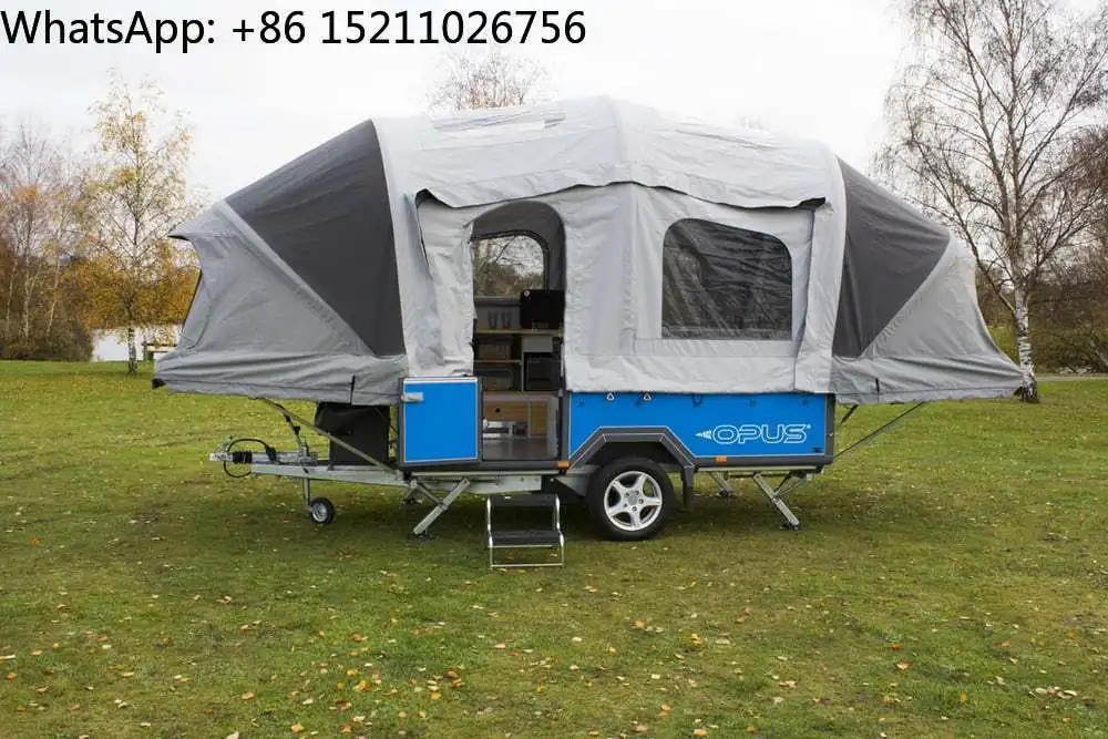 High Quality Pop Up Canvas Folding Camp Tent Trailer Waterproof 3-4 Person Portable Inflatable Camper Trailer Tent(no trailer)