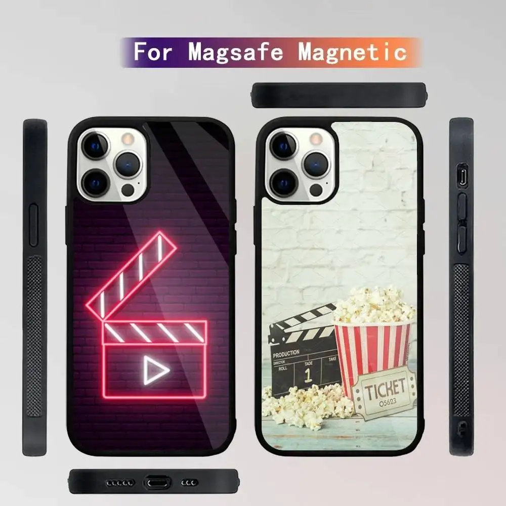 

Movie Clapperboard Phone Case For iPhone 16,15,14,13,12,11,Plus,Pro,Max Mini Magsafe Magnetic Wireless Charging