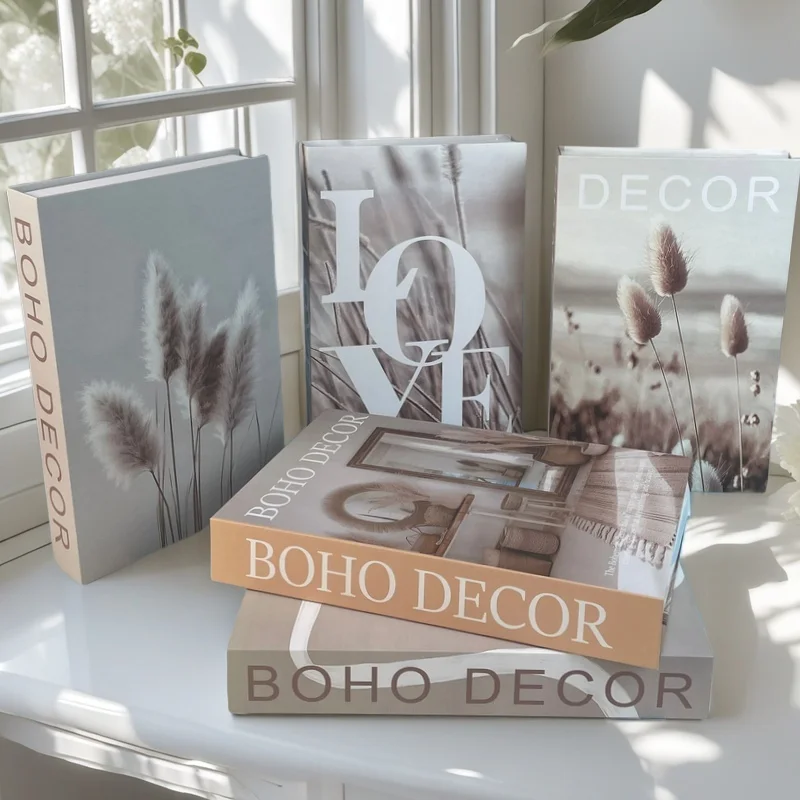 

Luxury Fake Books Decoration Fashion Decorative Book Box Design Coffee Table Bedroom Accessories For Home Decor Items Ornaments